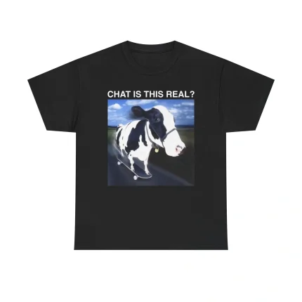 Chat is This Real Skateboarding Cow Shirt